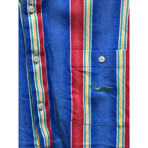 Duxbak Men’s XL Stripped Vintage Shirt, Y2K Cotton, Great Cond! L 32”, Chest 52” - Picture 11 of 16